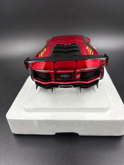 AUTOART DIECAST LIBERTY WALK LAMBORGHINI AVENTADOR 1/18 SCALE MODEL CAR - DAMAGED MIRRORS WITH SLIGHT SCRATCHES