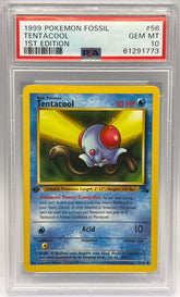 Pokémon - Tentacool 56/62 1ST Edition Fossil PSA 10