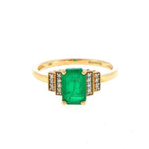 14ct Yellow Gold Art Deco Style Emerald Multistone Ring with Valuation - Mega Cash Sydney