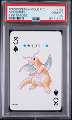 Pokemon - PSA 10 Dragonite #149 - 3 Of Spades - Gold P/C