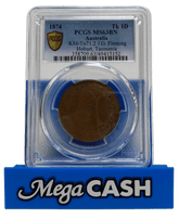1874 KM - Tn71.2 J.G. Fleming Hobart, Tasmania Tk 1D Token R137 - PCGS MS63BN - Mega Cash Sydney
