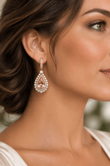 18ct Diamond & Morganite Teardrop Earrings 13.6gms - Mega Cash Sydney