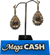 18ct Diamond & Morganite Teardrop Earrings 13.6gms - Mega Cash Sydney