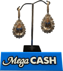 18ct Diamond & Morganite Teardrop Earrings 13.6gms - Mega Cash Sydney