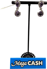 18ct Diamond/Amethyst White Gold Earrings 6.5gms - Mega Cash Sydney