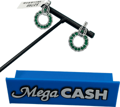 18CT EMERALD & DIAMOND EARRINGS - Mega Cash Sydney