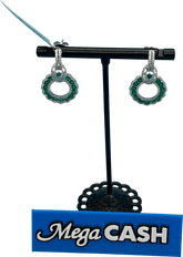 18CT EMERALD & DIAMOND EARRINGS - Mega Cash Sydney