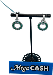 18CT EMERALD & DIAMOND EARRINGS - Mega Cash Sydney