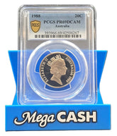 1988 PCGS PR69DCAM 20c Coin - Mega Cash Sydney