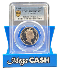 1988 PCGS PR69DCAM 20c Coin - Mega Cash Sydney