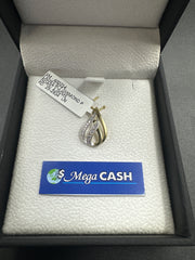 LADIES 9CT GOLD/DIAMOND TEAR DROP PENDANT