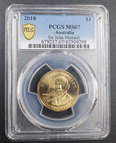 2018 - $1 Australian Sir John Monash - PCGS MS67 - Mega Cash Sydney