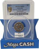 2019 - $2 60 Yrs of Mr. Squiggle Blackboard - PCGS MS66 - Mega Cash Sydney