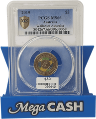 2019 - $2 Wallabies Australia - PCGS MS66 - Mega Cash Sydney