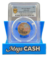 2021 PCGS MS67 G-Great Barrier Reef Colorized Great Aussie Coin Hunt Coloured $1 Coin - Mega Cash Sydney