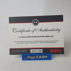BIANTE 1:18 Scale Red Bull Triple Eight Project Sandman Tribute + COA - BR18601B