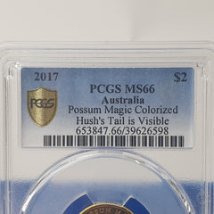 2017 - $2 Possum Magic Colorized Hush's Tail is Visible - PCGS MS66