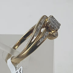 LADIES 9CT DIAMOND RING 2.0GMS Ring Size Q / 8.5 US