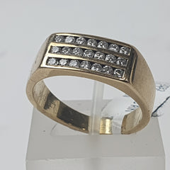 MENS 9CT DIAMOND RING 7.4GMS Ring Size T / 10 US