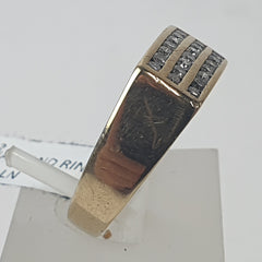 MENS 9CT DIAMOND RING 7.4GMS Ring Size T / 10 US