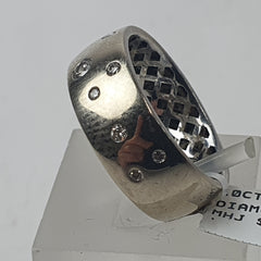 UNISEX 10CT DIAMOND WHITE GOLD RING 4.5GMS Ring Size P / 8 US