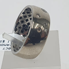 UNISEX 10CT DIAMOND WHITE GOLD RING 4.5GMS Ring Size P / 8 US