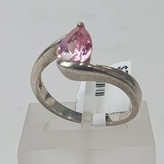 LADIES SILVER RING 3.2GMS P/S:PINK Ring Size M / 7 US