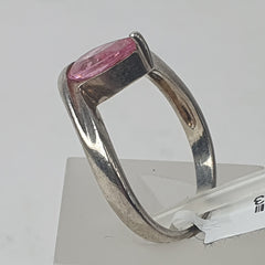 LADIES SILVER RING 3.2GMS P/S:PINK Ring Size M / 7 US