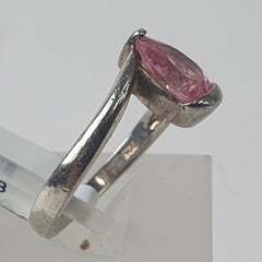 LADIES SILVER RING 3.2GMS P/S:PINK Ring Size M / 7 US