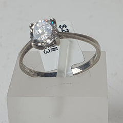 LADIES CZ SILVER RING 1.8GMS Ring Size Q / 8.5 US