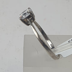 LADIES CZ SILVER RING 1.8GMS Ring Size Q / 8.5 US