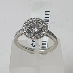 LADIES PANDORA SILVER CZ RING 3.3GMS Ring Size L / 6 US
