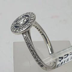 LADIES PANDORA SILVER CZ RING 3.3GMS Ring Size L / 6 US