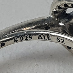 LADIES PANDORA SILVER CZ RING 3.3GMS Ring Size L / 6 US