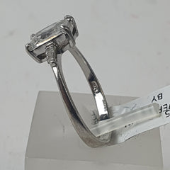 LADIES SILVER CZ RING - Ring Size R / 9 US