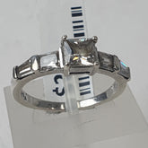 LADIES CZ SILVER RING - Ring Size N / 7 US