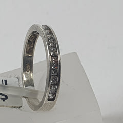 LADIES SILVER CZ RING 2.1GMS Ring Size O / 7.5 US