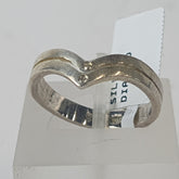 LADIES SILVER DIAMOND RING 2.7GMS Ring Size N / 7 US