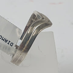 LADIES SILVER DIAMOND RING 2.7GMS Ring Size N / 7 US