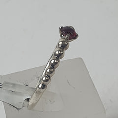 PANDORA SILVER RED STONE RING 2.5GMS Ring Size R / 9 US