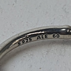 PANDORA SILVER RED STONE RING 2.5GMS Ring Size R / 9 US