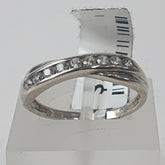 LADIES SILVER CZ RING - Ring Size N / 7.5 US
