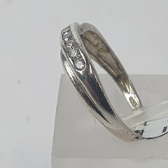 LADIES SILVER CZ RING - Ring Size N / 7.5 US