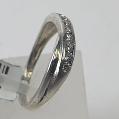 LADIES SILVER CZ RING - Ring Size N / 7.5 US