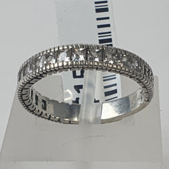 LADIES SILVER CZ RING 2.4GMS  Ring Size N / 7 US