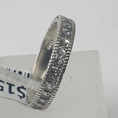 LADIES SILVER CZ RING 2.4GMS  Ring Size N / 7 US