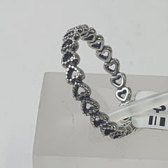 LADIES PANDORA SILVER RING - Ring Size N / 7 US