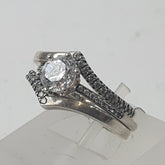 PANDORA SILVER 3 RING SET Ring Size M 1/2 / 6.5 US