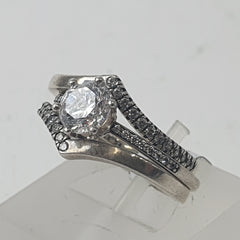 PANDORA SILVER 3 RING SET Ring Size M 1/2 / 6.5 US