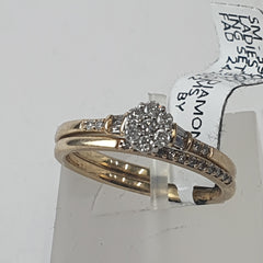 LADIES 10CT DIAMOND RING SET 3.7GMS Ring Size O / 7.5 US